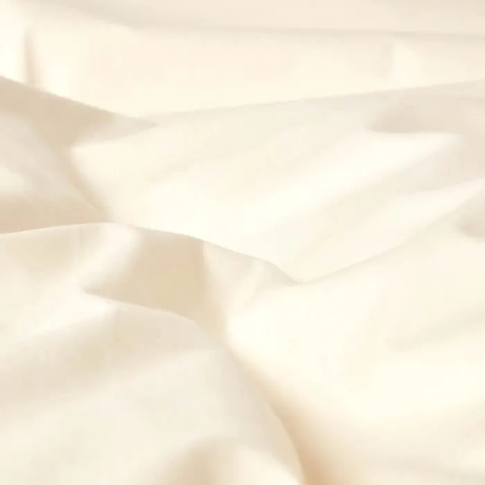 Housse de couette et taies d'oreiller unies coton égyptien 200 fils Crème 230 x 220 cm-2