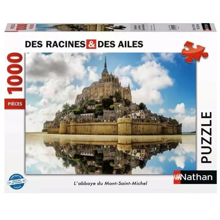Puzzle 1000 pièces L'Abbaye du Mont Saint Michel, Des racines et des ailes, Nathan, Dès 14 ans, 41170561-0