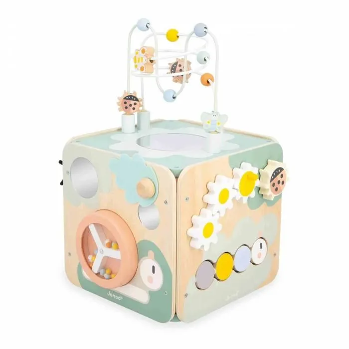 Grand Cube Multi-Activités Sweet Cocoon - 11 Activités pour Enfant - Jouet d'Éveil - en Bois FSC - Dès 18 Mois-0