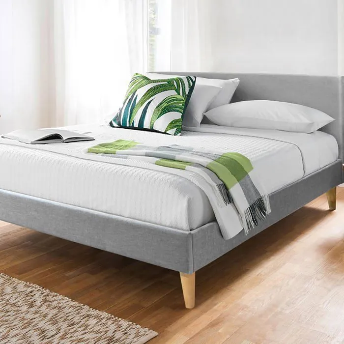 Lit Marquis 160 x 200 by Sampur | Gris clair | Cadre de Lit au Design Scandinave et Moderne - Sommier à Lattes + Tête de Lit Inclus-5
