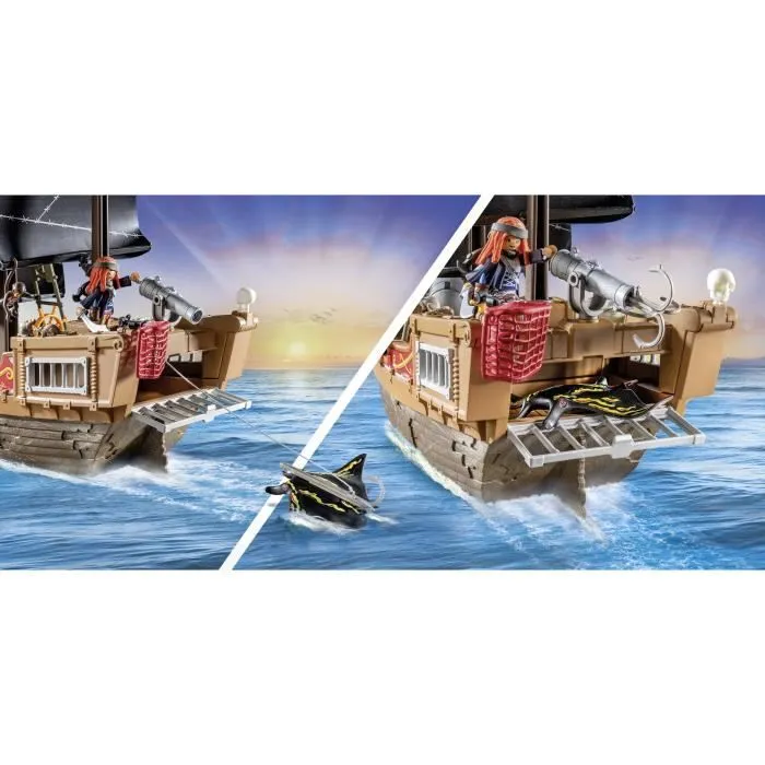 PLAYMOBIL 71530 Bateau pirates, 137 pièces dont 3 personnages et 4 animaux, Les Pirates, Jeu de rôle créatif, Dès 4 ans-2