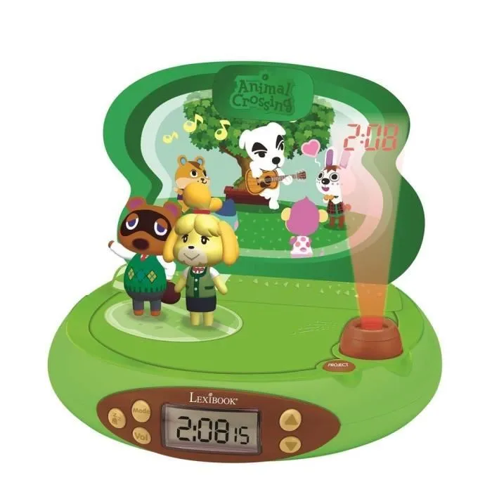 Réveil Projecteur Animal Crossing en 3D avec Sons-0