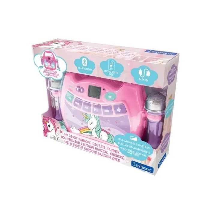 Enceinte Bluetooth Licorne - LEXIBOOK - Effets Lumineux, Micros et Batterie Rechargeable-4