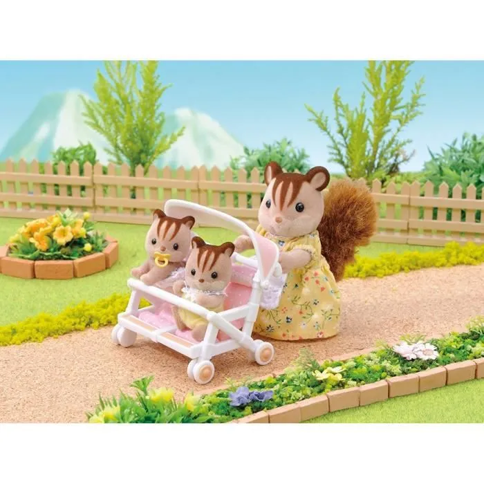 Poussette Double Sylvanian Families - Confortable et Pratique - Pour Jumeaux - Filles à partir de 4 ans-0