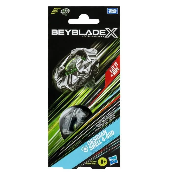 Beyblade X Pack Obsidian Shell 4-60D, toupie de combat de type défense authentiques Takara Tomy, Dès 8 ans-4