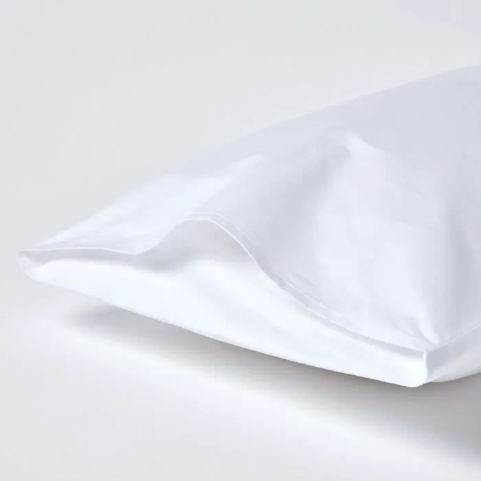 Taie d'oreiller 50x75 cm 100% satin de coton égyptien 1000 fils coloris Blanc-2
