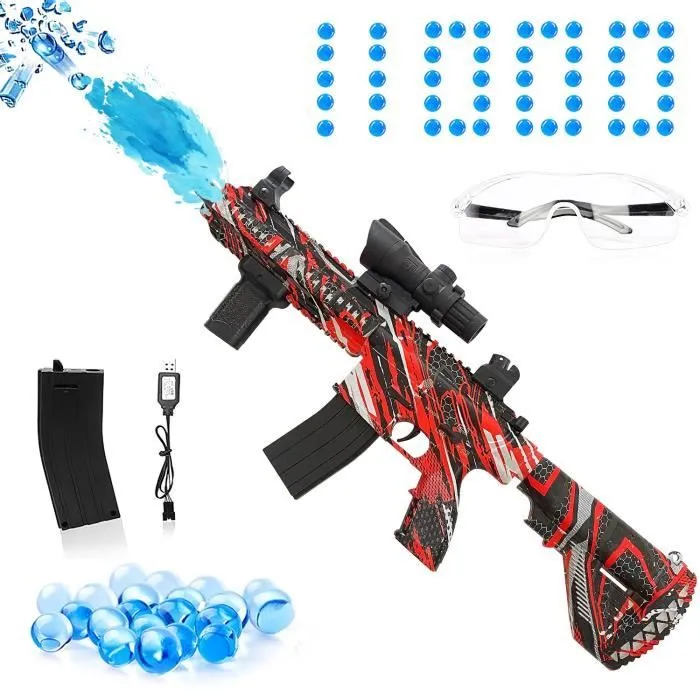 Pistolet à eau électrique PIMPIMSKY avec 11000 balles molles d'éclaboussure de Gel-jouet de pistolet pour CS adultes enfants-0