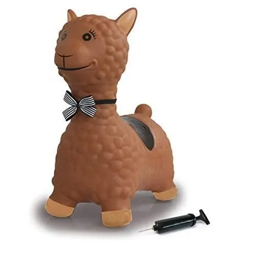 Animal sauteur lama rose avec pompe - JAMARA - Jusqu'à 50 kg - Favorise l'équilibre et la motricité-0