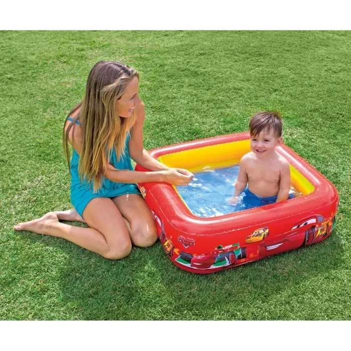 Piscine gonflable carrée CARS - INTEX - Pour bébé à partir de 1 an - Rouge-0