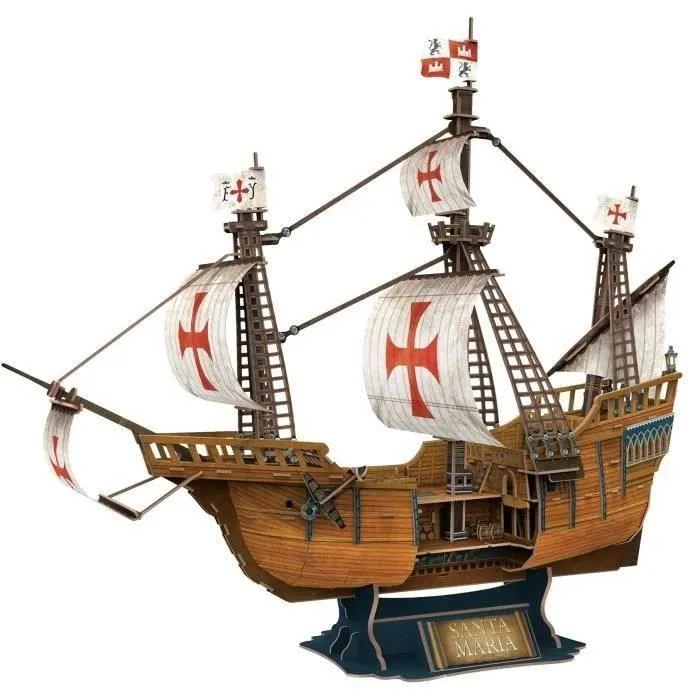 Puzzle 3D - Bateau Santa Maria - Jeu de construction - EXPLORA - 204 pièces - Dès 8 ans-2