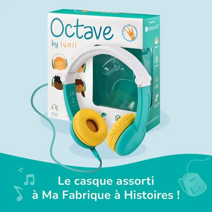 Console éducative - Lunii - Pack accessoires pour Ma Fabrique à Histoires - Casque audio Octave et Coque Odile de protection Verte-2