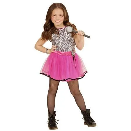 Déguisement Pop Star enfant - WIDMANN - 4 ans - Rose - Fille-0