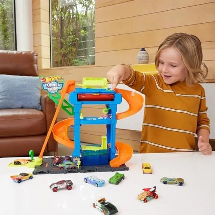 Hot Wheels - Let’s Race Netflix - City Le Tunnel de Lavage - Color Shifters - Jouet pour Enfant-1