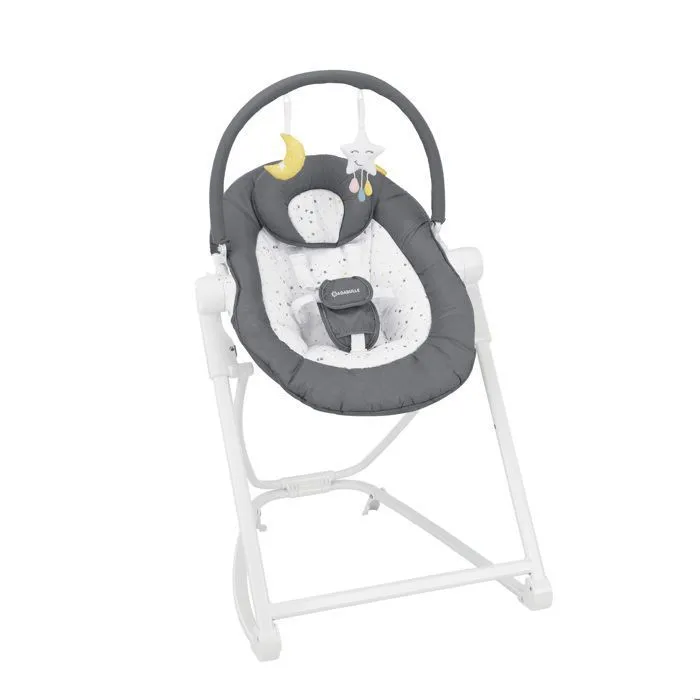 Badabulle Transat Bébé en Hauteur Compact'Up, Pliage Ultra Compact, Confortable, Multipositions, Dès la naissance, Moonlight-0