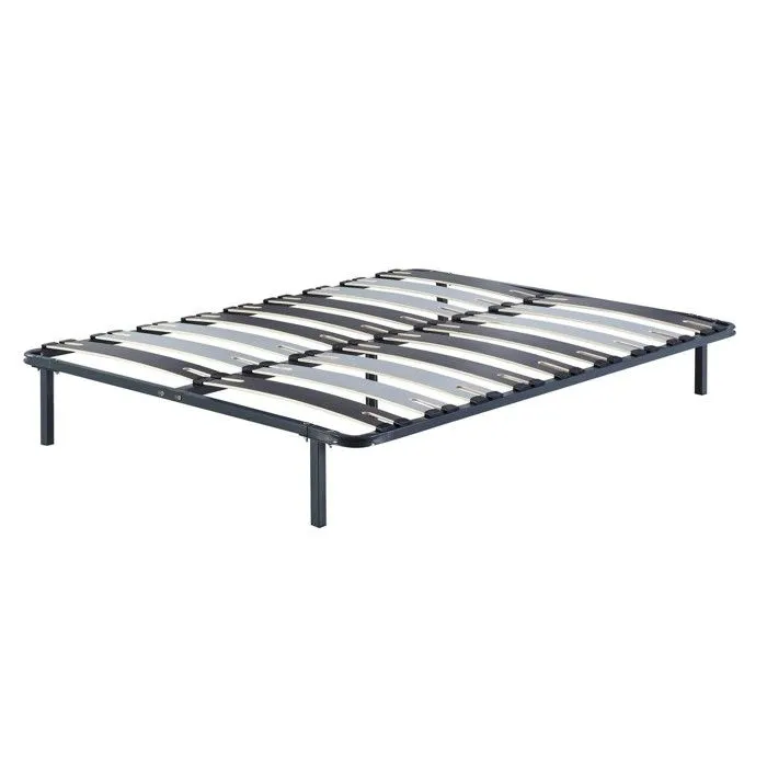 patrick - Solide et Confortable Sommier Cadre a lattes Pieds 140x190 x 29 cm en Metal - 2 x 9 Larges Lattes de-4