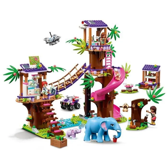 LEGO® Friends 41424 La Base de Sauvetage dans la Jungle et la Clinique Vétérinaire, Jouet avec Figurines d'Animaux et Mini Poupées-1