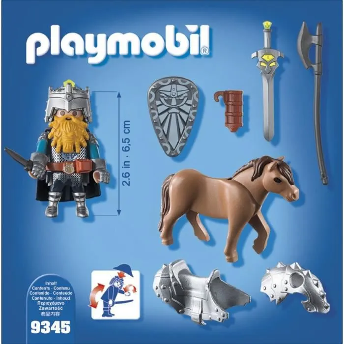 PLAYMOBIL Knights - Combattant nain et poney - Marque PLAYMOBIL - Pour Enfant de 5 ans et plus-2