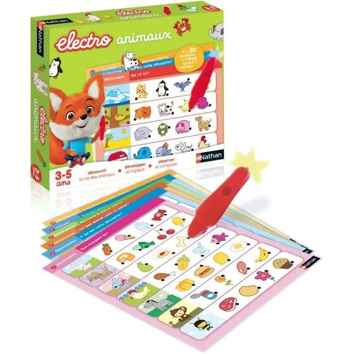 Jeu éducatif électronique - NATHAN - Electro Animaux - Découverte des animaux - Pour enfants de 3 ans et plus-0