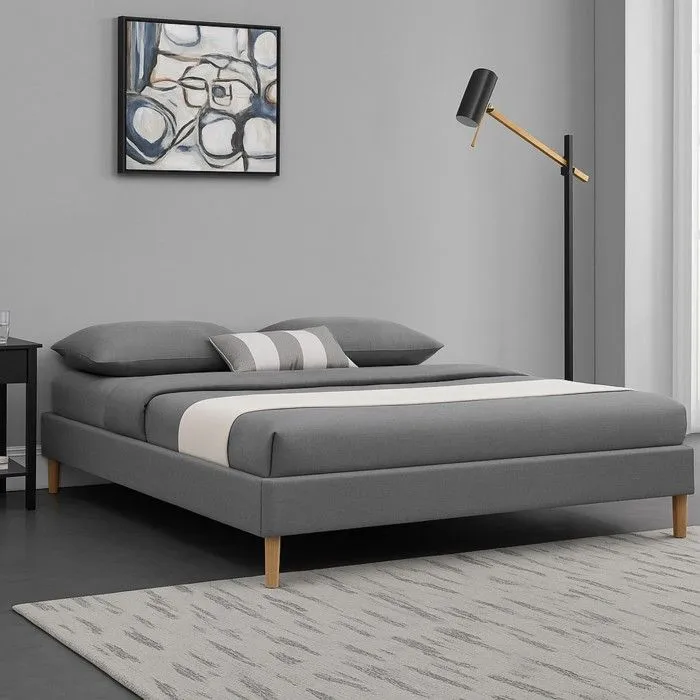 adrien - Solide et Confortable Sommier Tapissier gris Pieds en 20 cm pour matelas en 120x190 - 2 x 13 Lattes - M-2