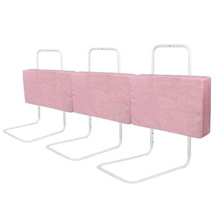 XMTECH Barrière de Lit pour Bébé Enfant Softpack Barrière de Sécurité pour Lit de Bébé Hauteur Réglable Anti-chute Rose Cerise 1,8m-0