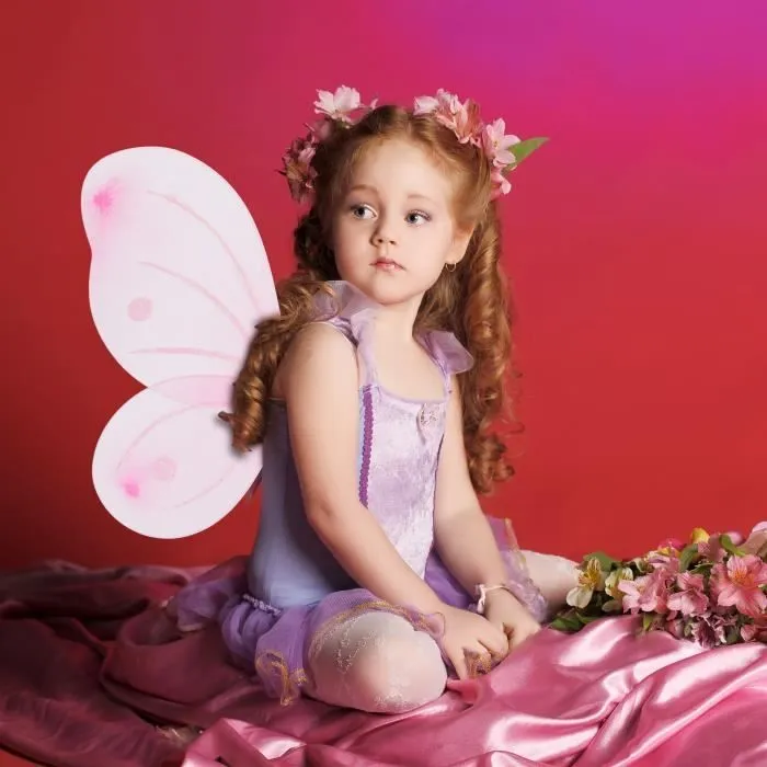 Déguisement de fée RELAXDAYS - Ailes et baguette magique - Rose - Enfant - Carnaval-1