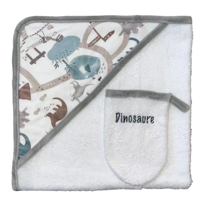Sortie de bain + Gant "DINOSAURES" LES CHATOUNETS-0