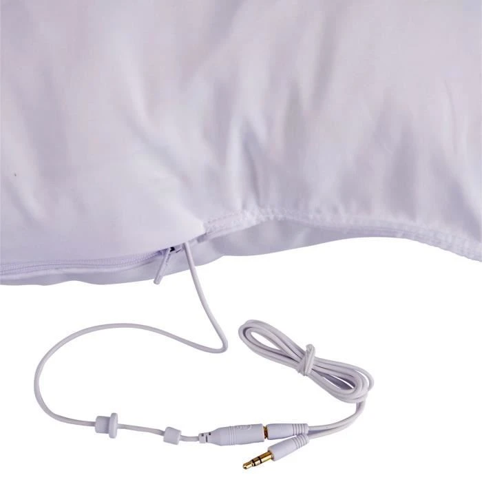 Oreiller musical synthétique microfibre confort moelleux Blanc 65 x 65 cm-2