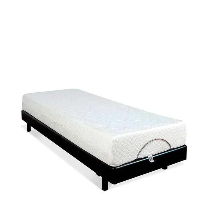Ensemble Matelas + Sommier - SUPERFLEX - 90x190 cm - Électrique - Mémoire de forme - Noir-0
