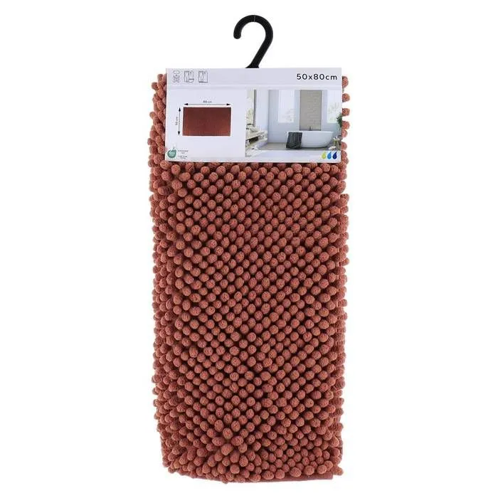 TENDANCE - Tapis de salle de bain Cuivre en Microfibre Boules 50 x 80 cm-1
