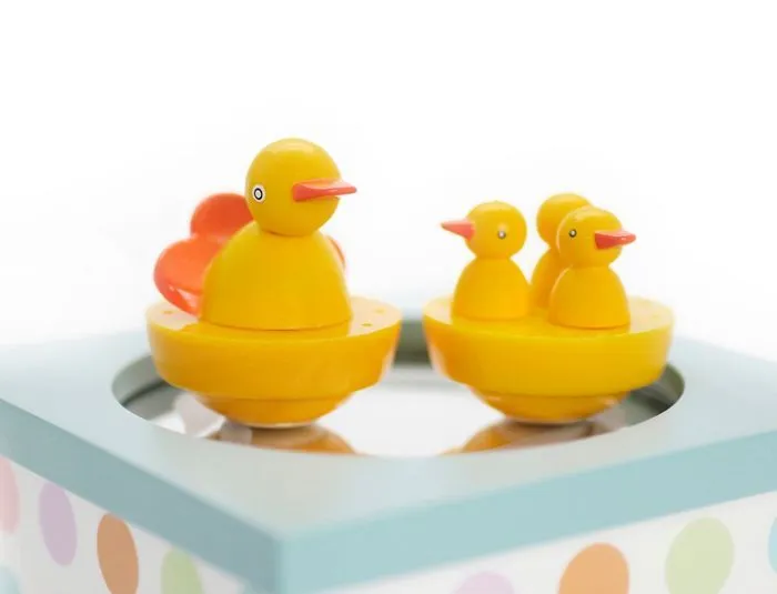 Boîte à musique canard en bois TROUSSELIER - mécanique avec aimants - 11,5x11,5cm-2