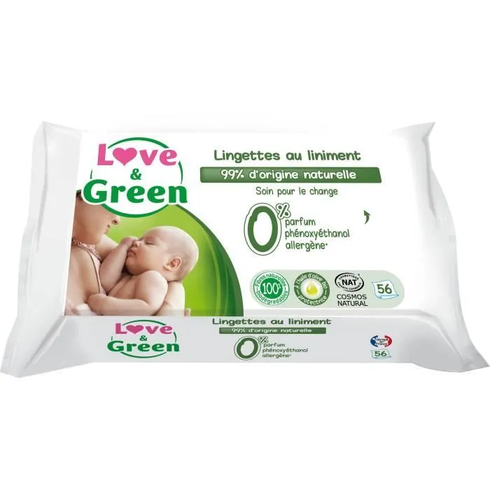 Love & Green Lingettes au liniment x56-0