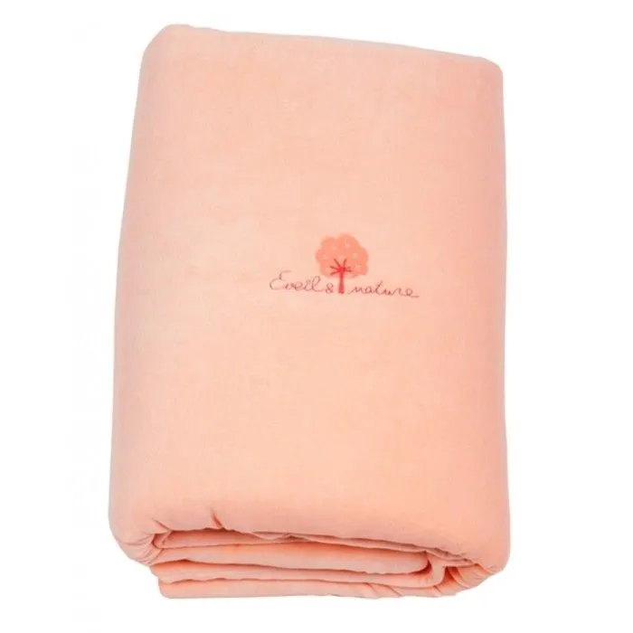 Edredon velours 100x140 cm Coton bio Pêche - EVEIL ET NATURE - Edredon - Bébé - Mixte - Uni-0