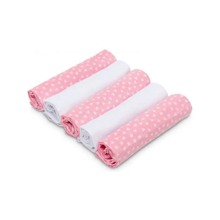 Bellochi Lot de 5 Langes Coton Bébé - Multifonctionnel Lange pour Fille et Garcon - Mousseline - Certificat TUV - 60x80 cm - Dotty-1