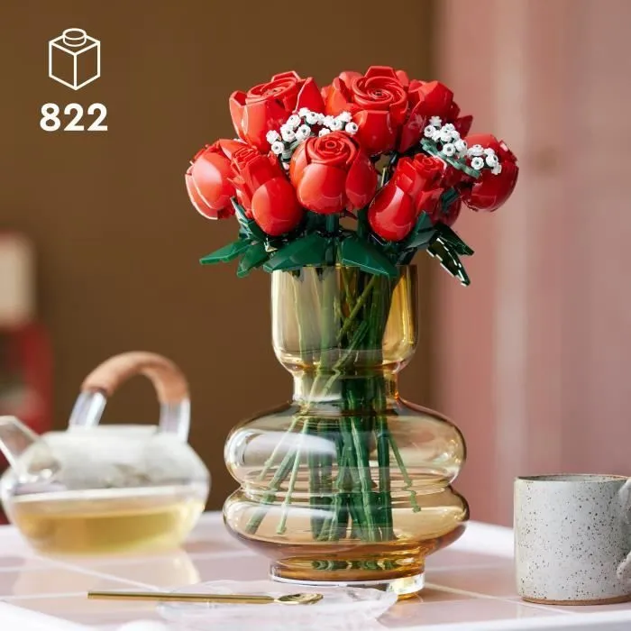 LEGO® 10328 Icons Le Bouquet de Roses, Fleurs Artificielles pour Décorer, Cadeau de Saint-Valentin pour Adultes-5