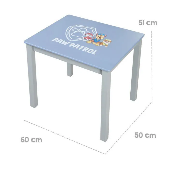 Ensemble Table + 1 Chaise Enfant ROBA Pat'Patrouille - Motif Chiens Chase Ruben & Marcus - Bleu / Gris-5