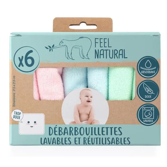 Set 6 débarbouillettes bébé lavables et réutilisables-2