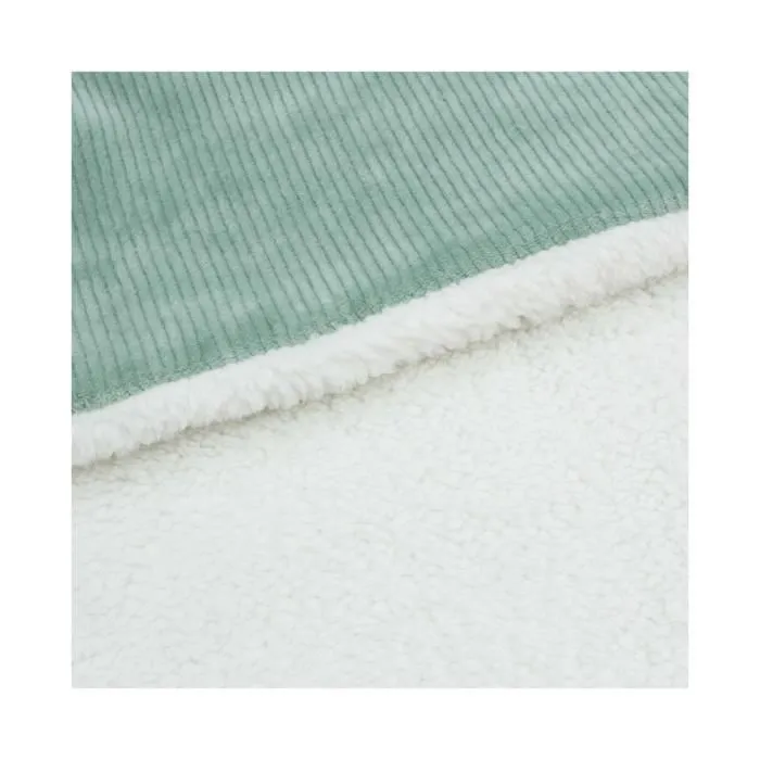 Couverture Bébé En Sherpa Trois Kilos Sept - Vert Sauge 100x140-2
