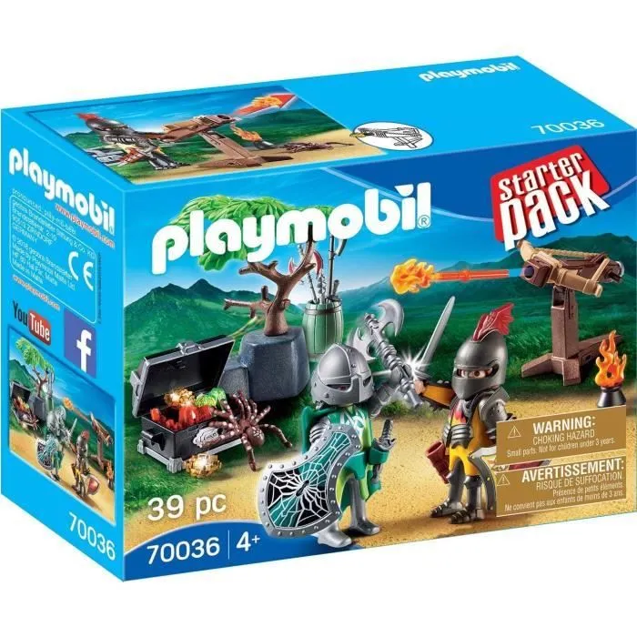PLAYMOBIL 70036 - Novelmore - StarterPack Duel de Chevaliers - Arbalète - 39 pièces - Enfant-0