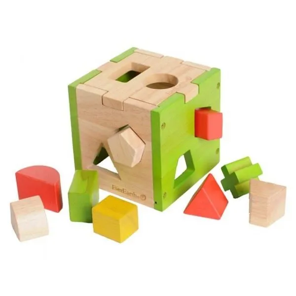 Jouet éducatif - EVEREARTH - Cube formes géométriques - Coloré - Mixte - A partir de 18 mois-0