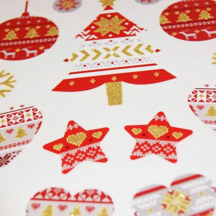 Décoration de fenêtre électrostatique - Pulls de Noël-1