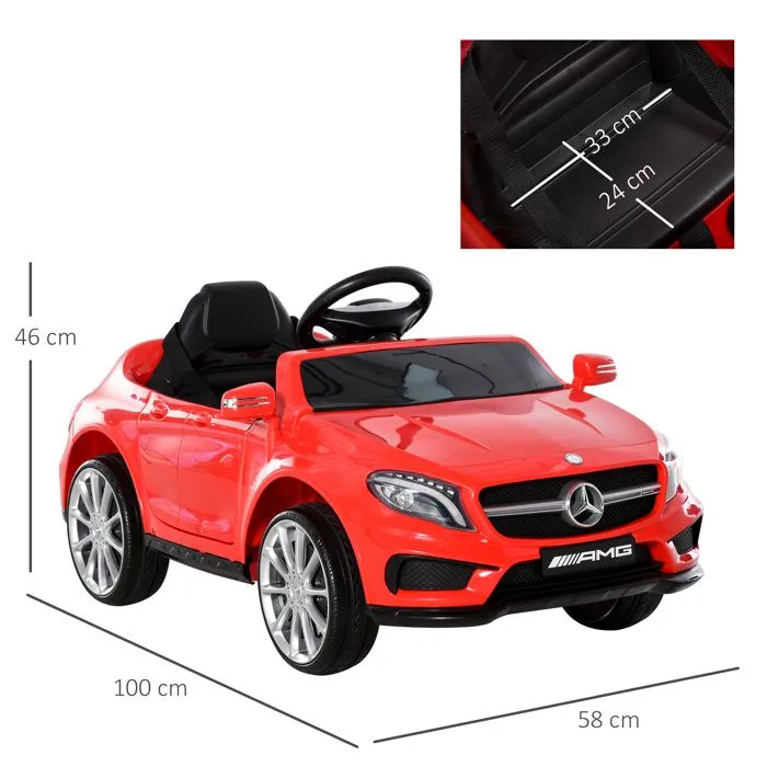 Voiture véhicule électrique enfant 6 V 3 Km/h max. télécommande effets sonores + lumineux Mercedes GLA AMG rouge-2