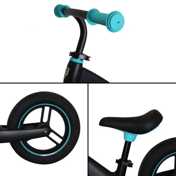 Vélo d'équilibre DERYAN - Garçons et filles - Noir - Cadre solide - Roues tout-terrain - Ajustable-2