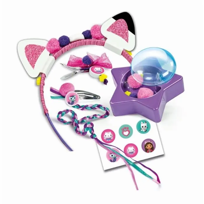 Clementoni - Gabby et la Maison Magique - Accessoires cheveux - Serre tête à personnaliser - Dès 6 ans-1