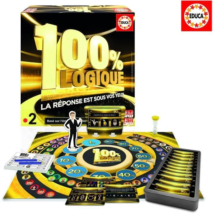 100% Logique La Réponse est sous vos yeux, Jeu de société, Adapté de l'émission TV, dès 8 ans, Educa-2