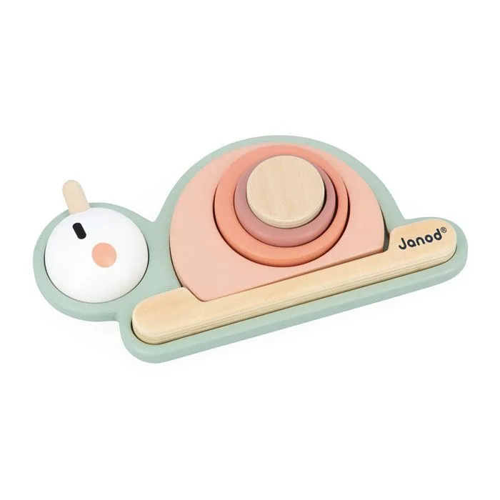 Empilable Sensoriel Escargot Sweet Cocoon - 6 Pièces en Bois FSC à Empiler - 4 Blocs Sensoriels - Jeu d'Éveil - Dès 12 Mois-0
