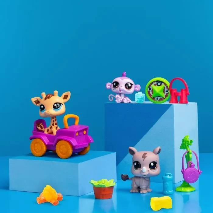 BANDAI - Littlest Pet Shop - Pack Safari - 3 animaux et accessoires - BF00524-5