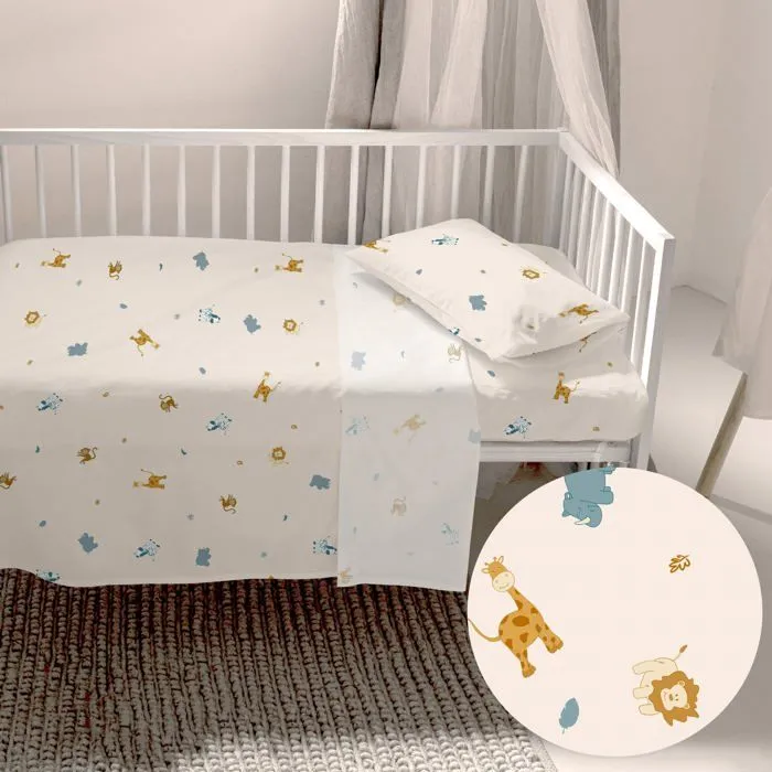 Parure de lit 2 pièces Animals 120x180 cm (Lit Bébé)-1