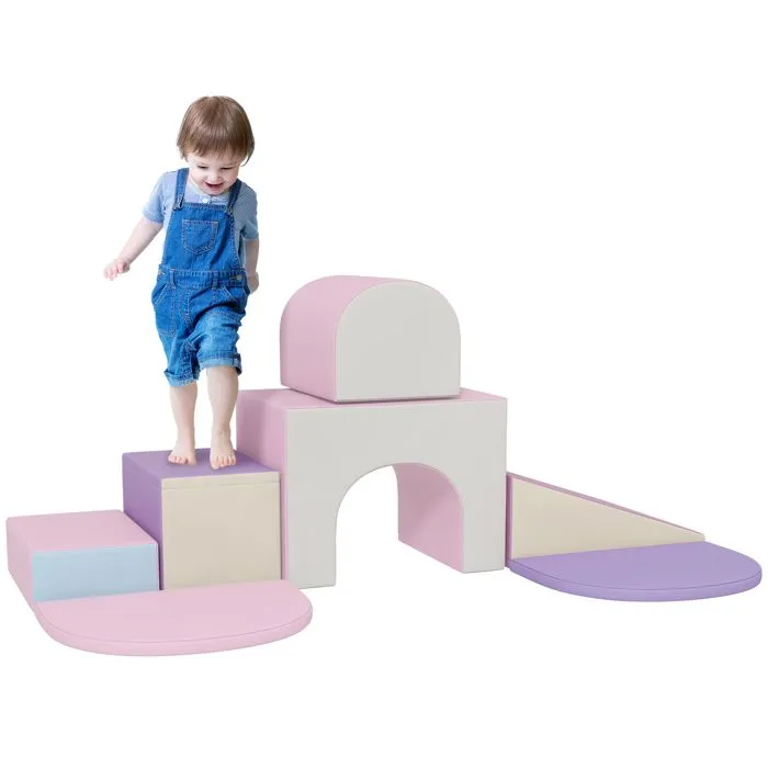 7PCS Module motricité bébé - HOMCOM - pour enfants d'âge préscolaire - en mousse EPE - multicolore-0