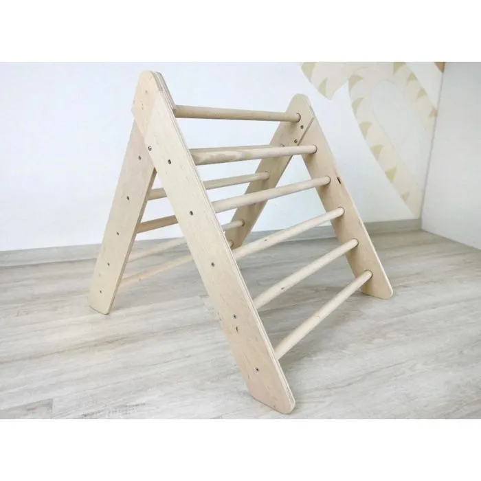 Jouet - ELIS DESIGN - Triangle Pikler Montessori - Naturel - Bois - À monter soi-même-1