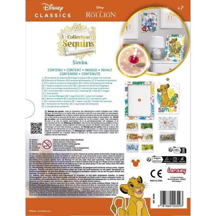 Jeu de création - LANSAY - Collection sequins - SIMBA LE ROI LION - Dès 7 ans-1